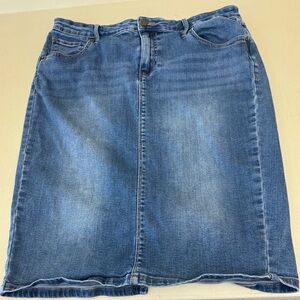 Calvin Klein Blue Denim A-Line Skirt